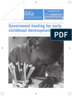 Government Funding For ECD in South Africa Summary