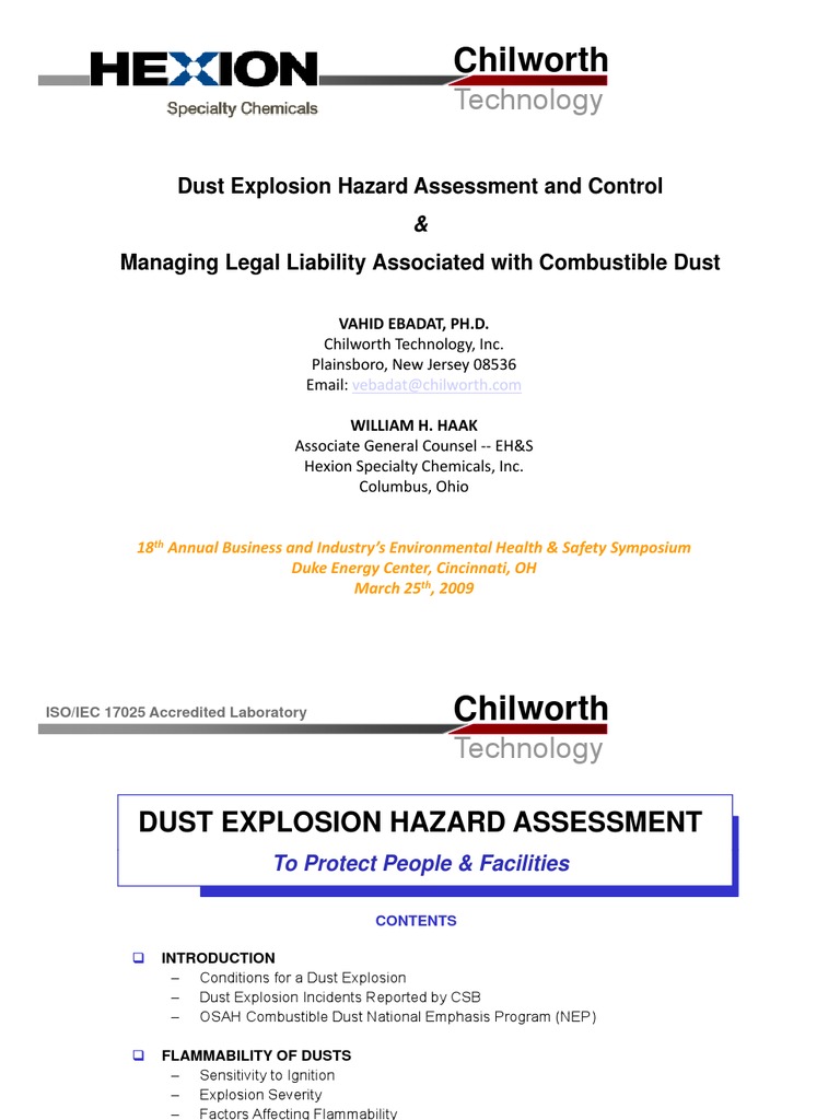 Dust Explosion Hazards | PDF | Combustion | Occupational Safety And ...