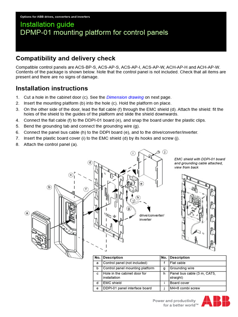 DPMP-01 Control Panel Installation Guide | PDF | Manufactured Goods