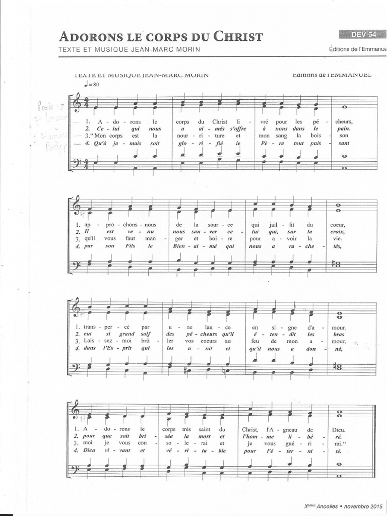 Adorons Le Corps Du Christ Dev 54 Pdf