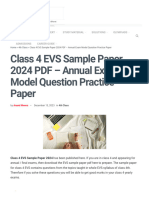 Class 4 EVS Sample Paper 2024 PDF - Annual Exam Model Question Practice Paper
