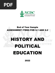 NCDC - S1 - S2 History Sample Assessment Items 2022