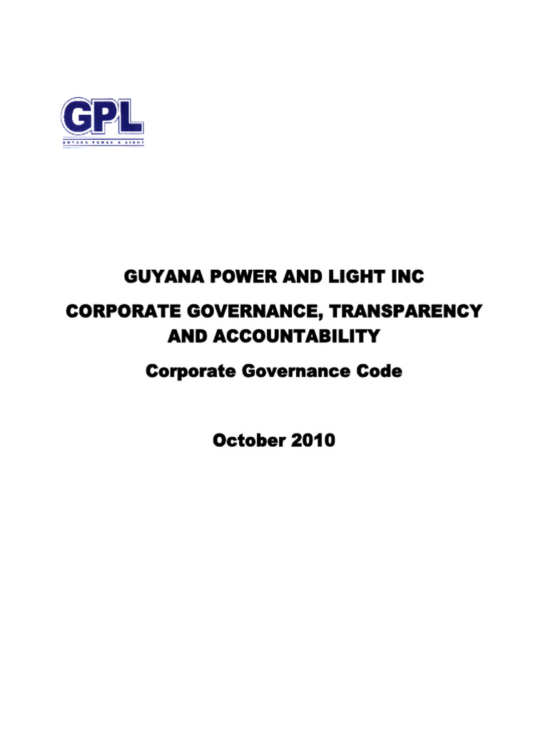 GPL Corporate Governance Code October 2010 | PDF | Audit | Internal Control