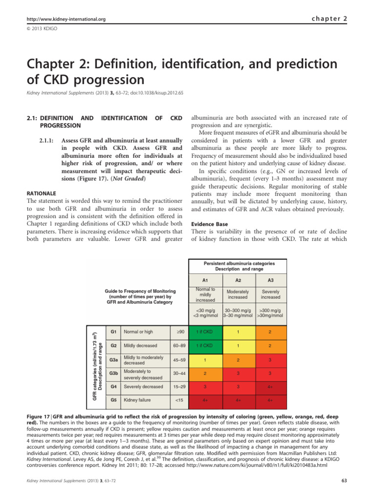 CKD Progression: Definition & Monitoring | PDF | Chronic Kidney Disease ...