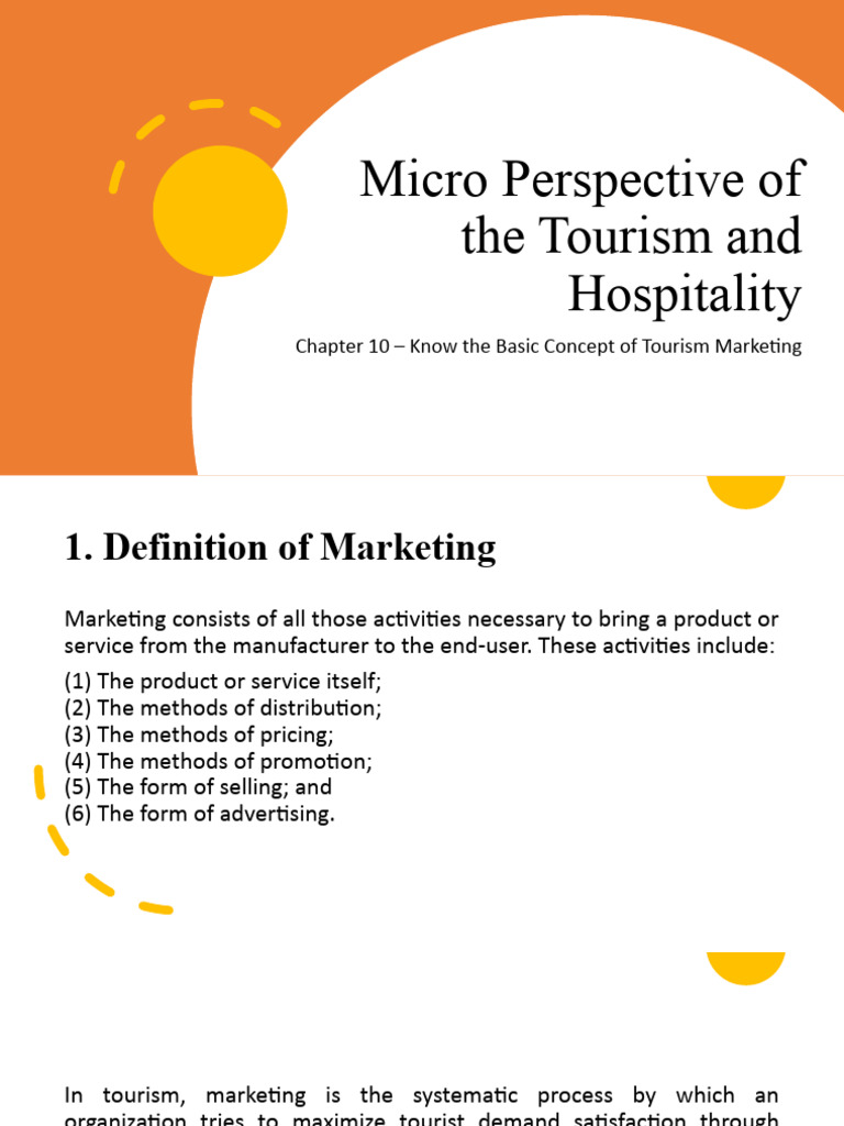 Ch. 10 - Micro Perspective of the Tourism and Hospitality | PDF ...