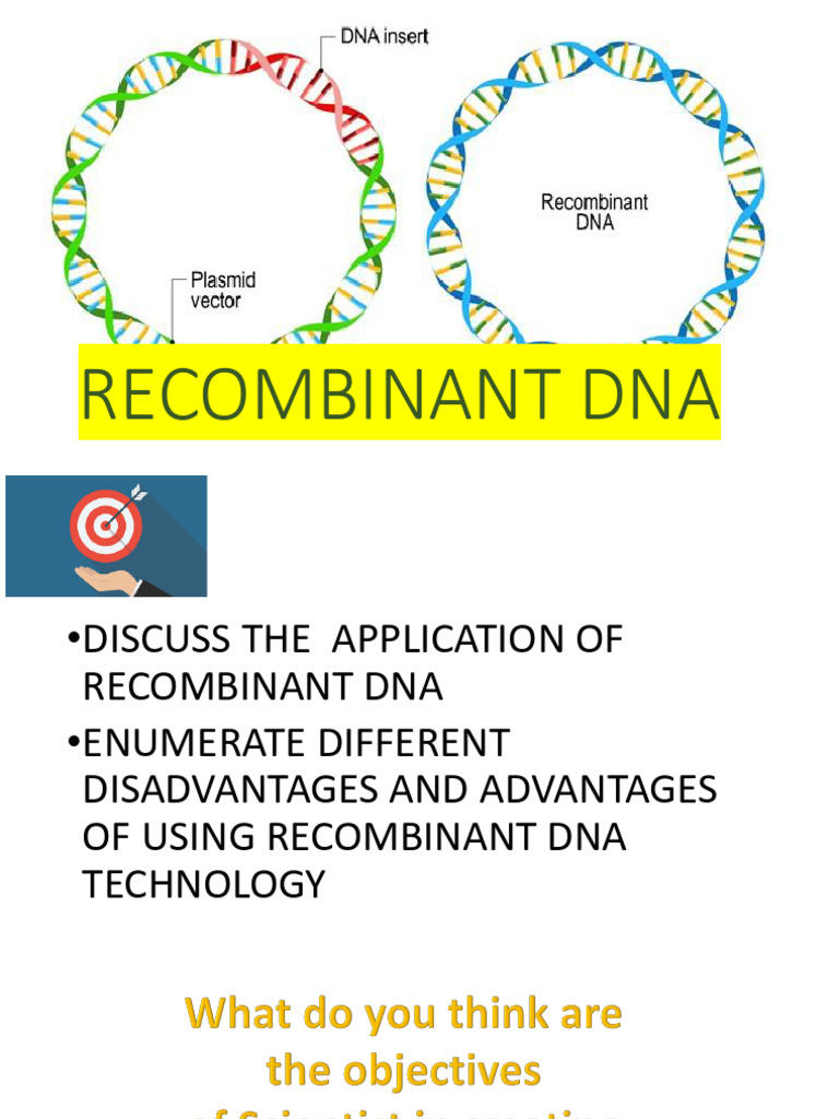 Q3 W1.1 Recombinant-Dna | PDF | Recombinant Dna | Genetic Engineering