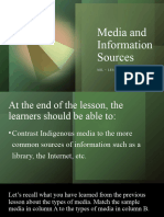 Lesson 5 - Media and Information Sources