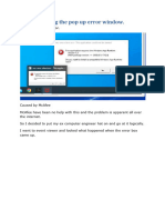 Curing The Pop Up Error Window