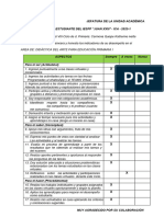 FICHA-Autoevalución de Didact. Arte para Ed. Prim I 2023-1. Carmona Q. Katherine