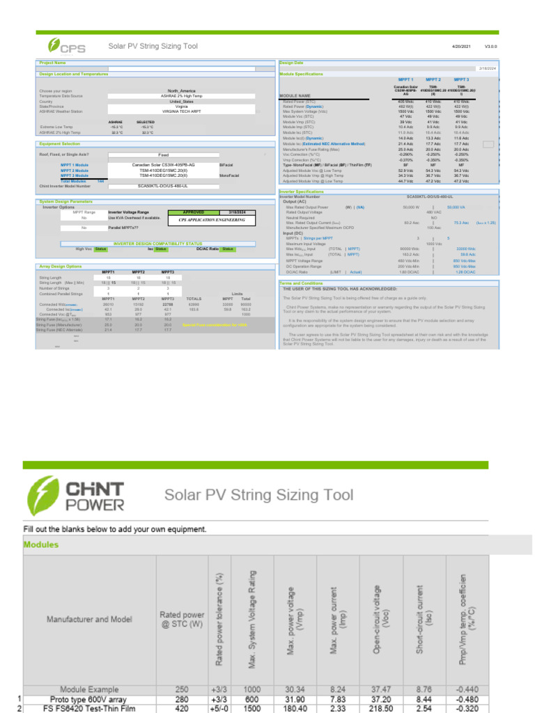 Solar PV String Sizing Tool Guide | PDF | Photovoltaics | Electrical ...