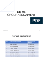 OR 400 Group 5 Clinical Examination
