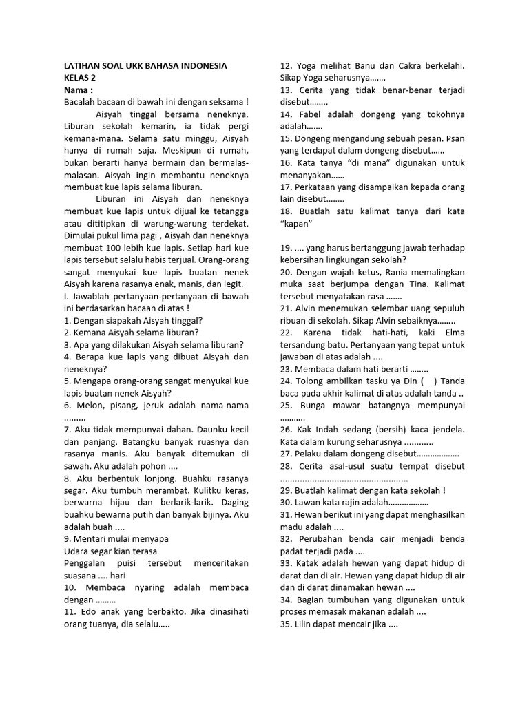 Mempersiapkan Kesuksesan: Panduan Komprehensif Latihan Soal UKK Bahasa Inggris Kelas 4 Kurikulum 2013