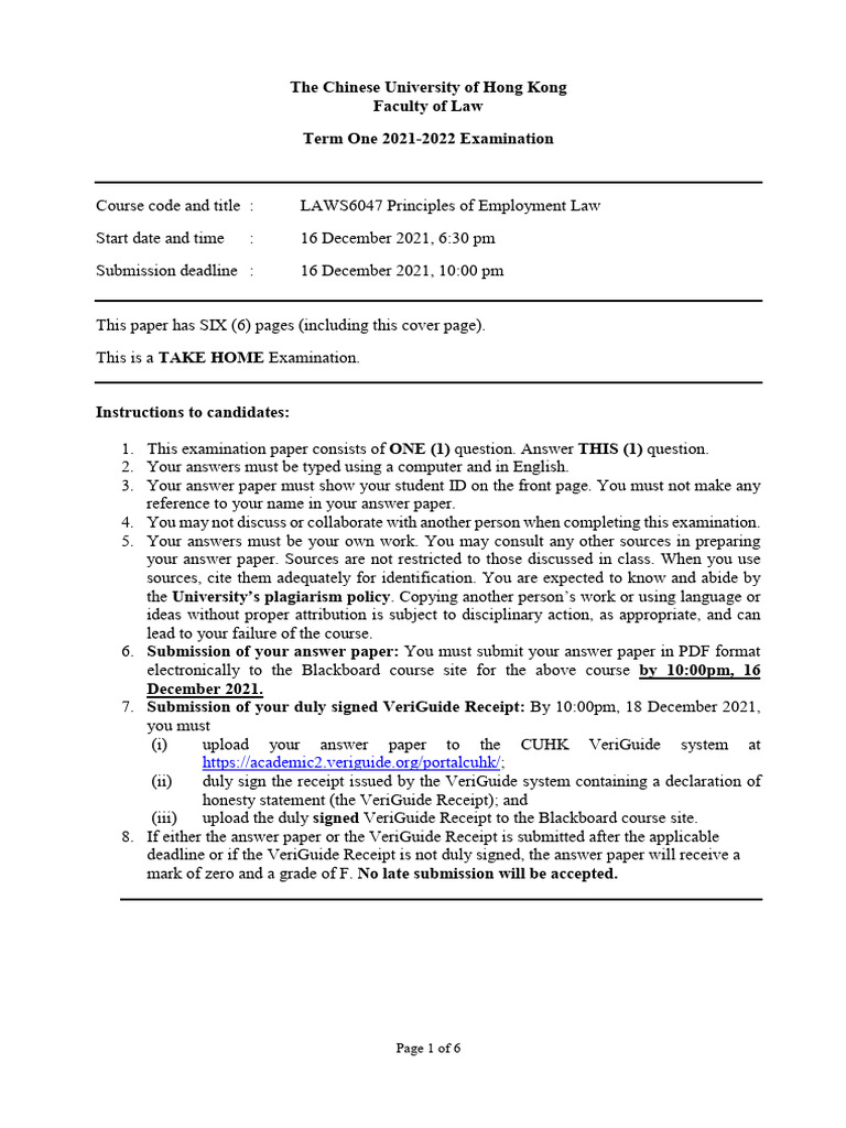 2021 2022 Principles Of Employment Pdf Employment Labour Law