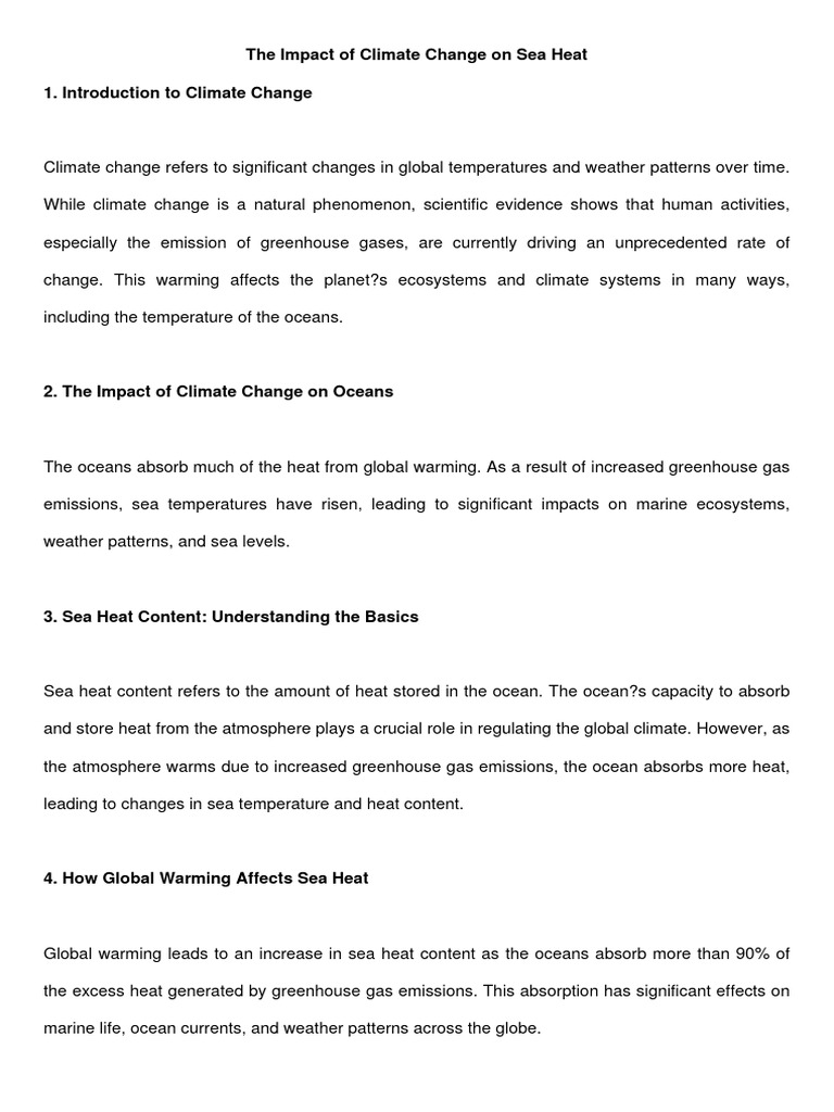 Climate Change's Effect on Sea Heat | PDF | Climate Change | Sea