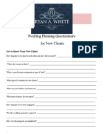 Wedding Planning Questionnaire