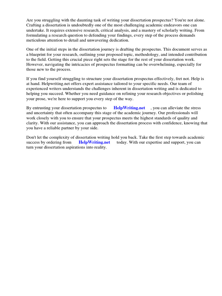 Dissertation Prospectus Help | PDF | Thesis | Essays