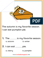 Fall Reading Comprehension Worksheets PDF