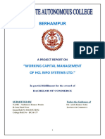 Project Report On Working Capital Management in HCL 1