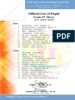 Official List of Pupils Grade 4 Mercy Ay 23 24