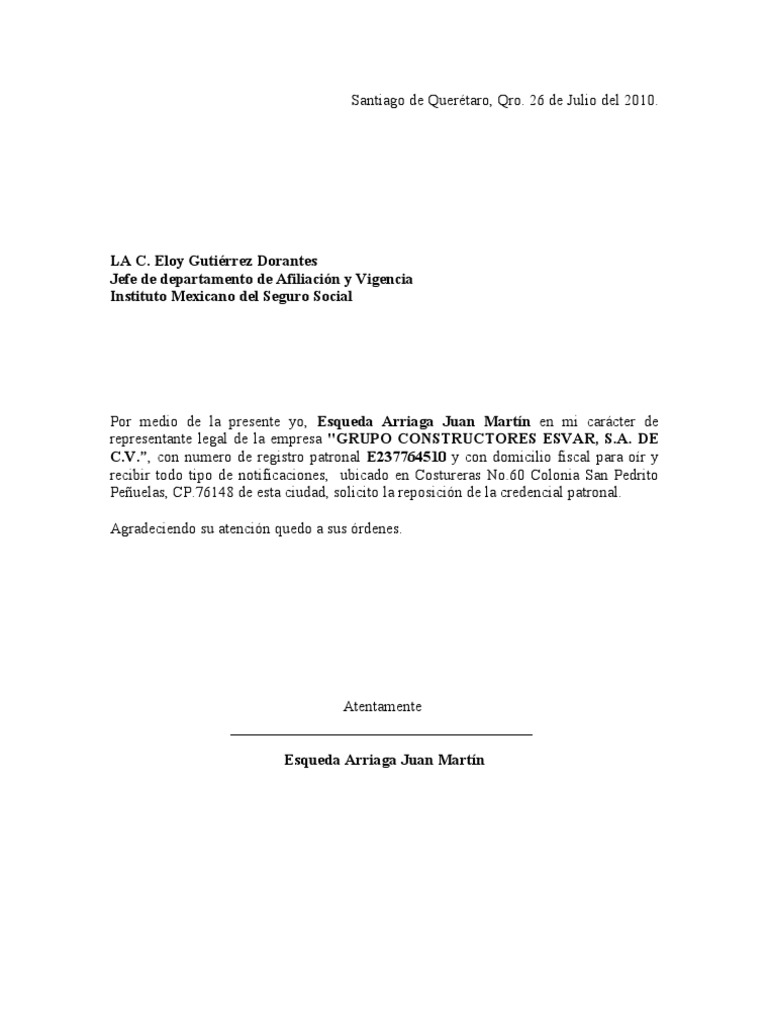 Requisitos para renovacion de tarjeta patronal imss