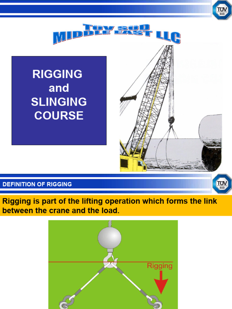 Rigging and Slinging Safety Course | PDF | Rope | Wire