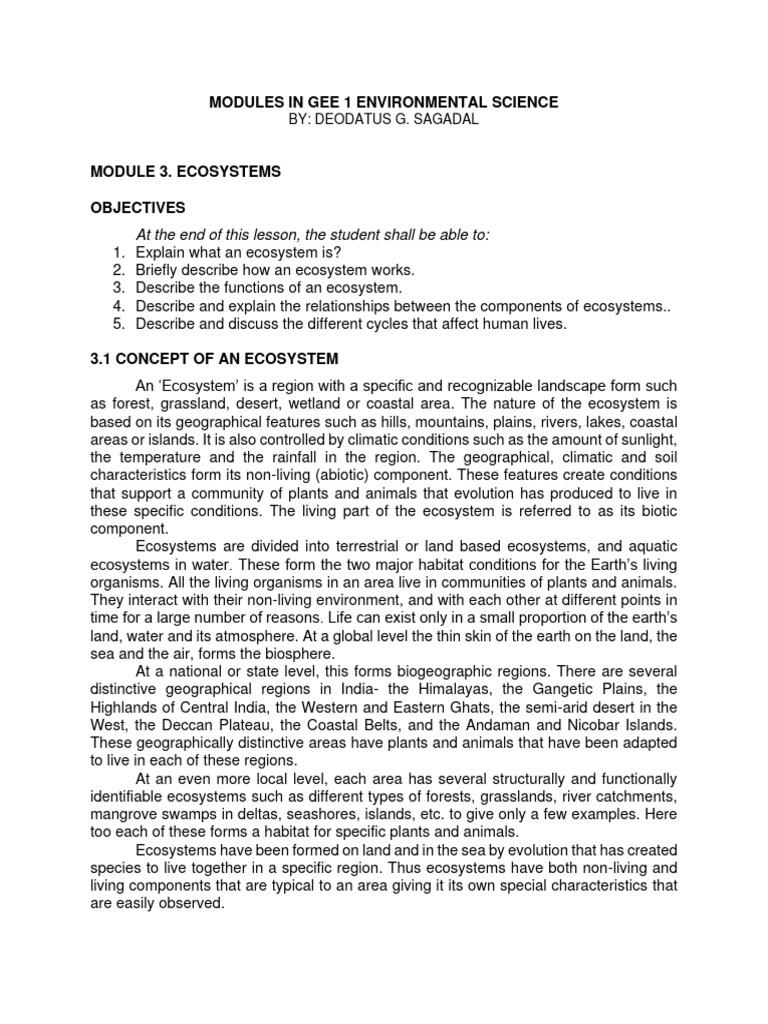MODULE-3.-Ecosystems | PDF | Ecosystem | Food Web