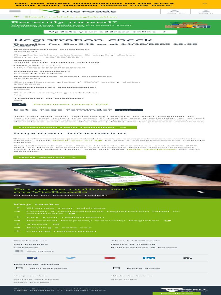 Registration Check VicRoads PDF