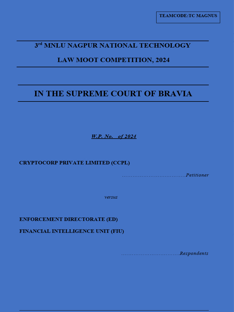 CCPL Memorial | PDF | Cryptocurrency | Supreme Court Of The United States