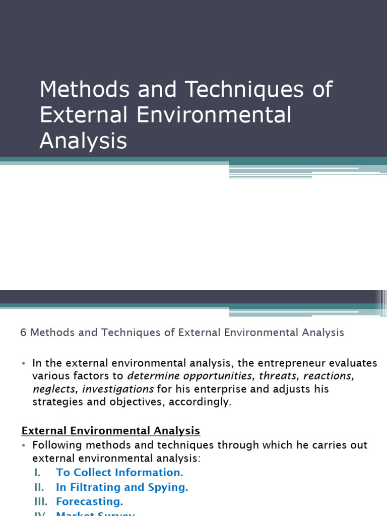 External Environmental Analysis Techniques | PDF | Swot Analysis ...