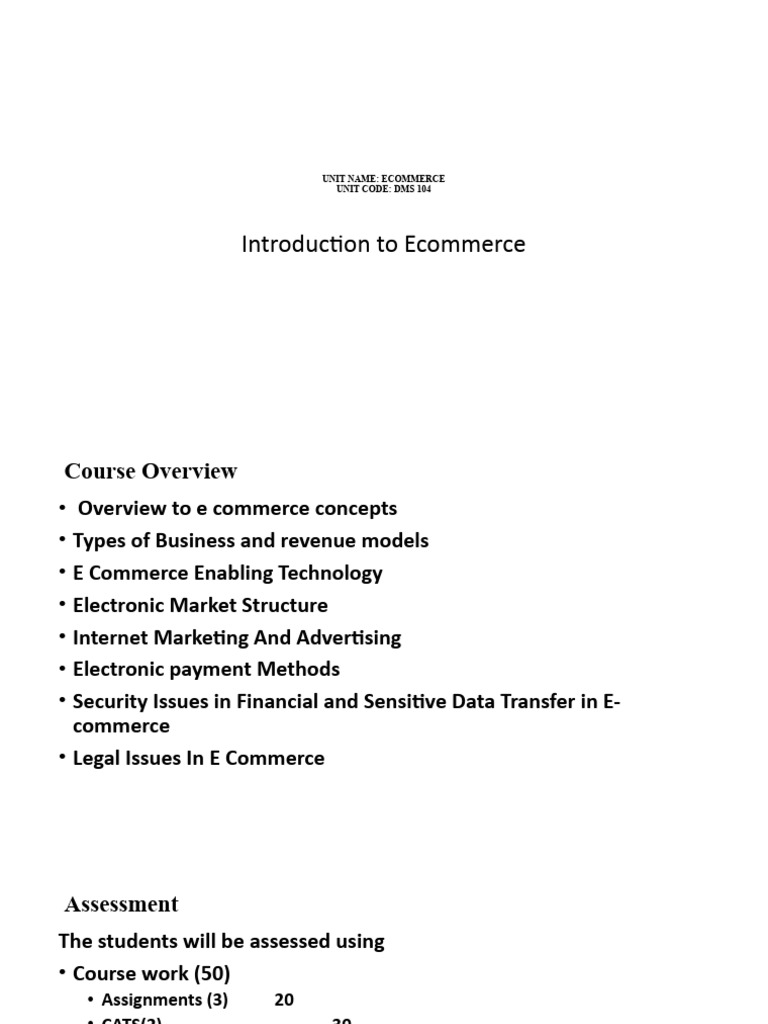 Introduction To E Commerce Pdf E Commerce Internet