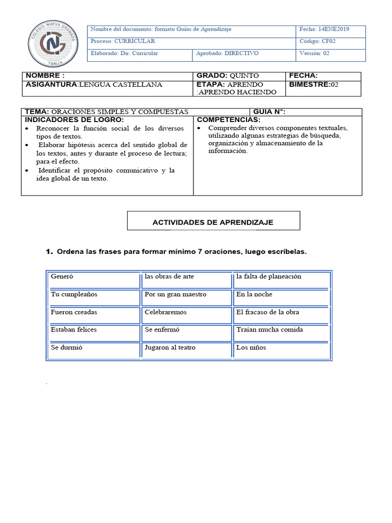 Grado Quinto Guia | PDF | Crecimiento personal y profesional | Artes ...