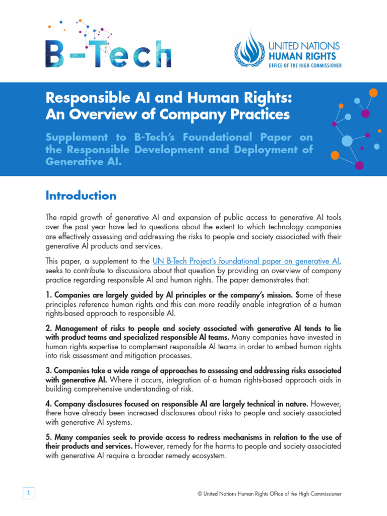 Responsible AI Practices and Human Rights | PDF | Artificial ...