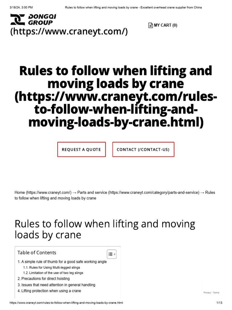 Crane Lifting Safety Guidelines | PDF | Crane (Machine) | Pallet