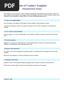 Code of Conduct Template