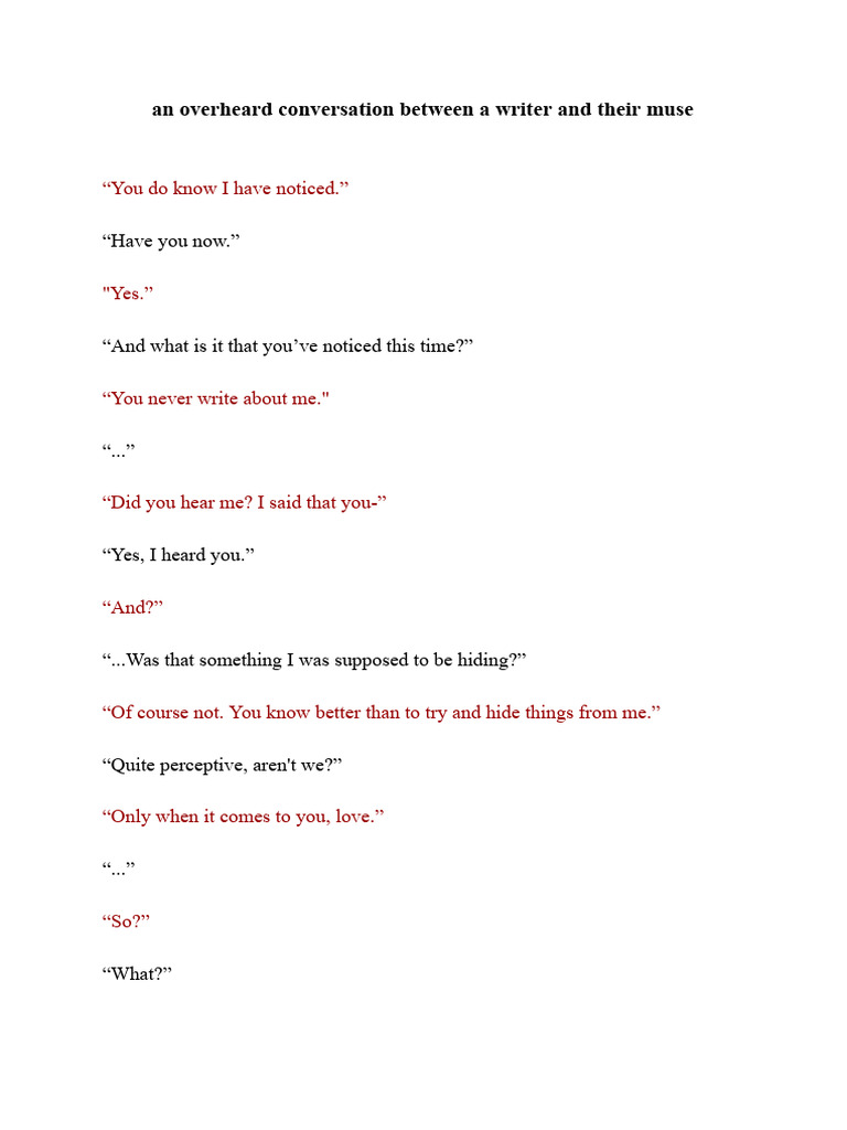 Writer's Muse: A Conversation on Love | PDF | Poetry | General Fiction