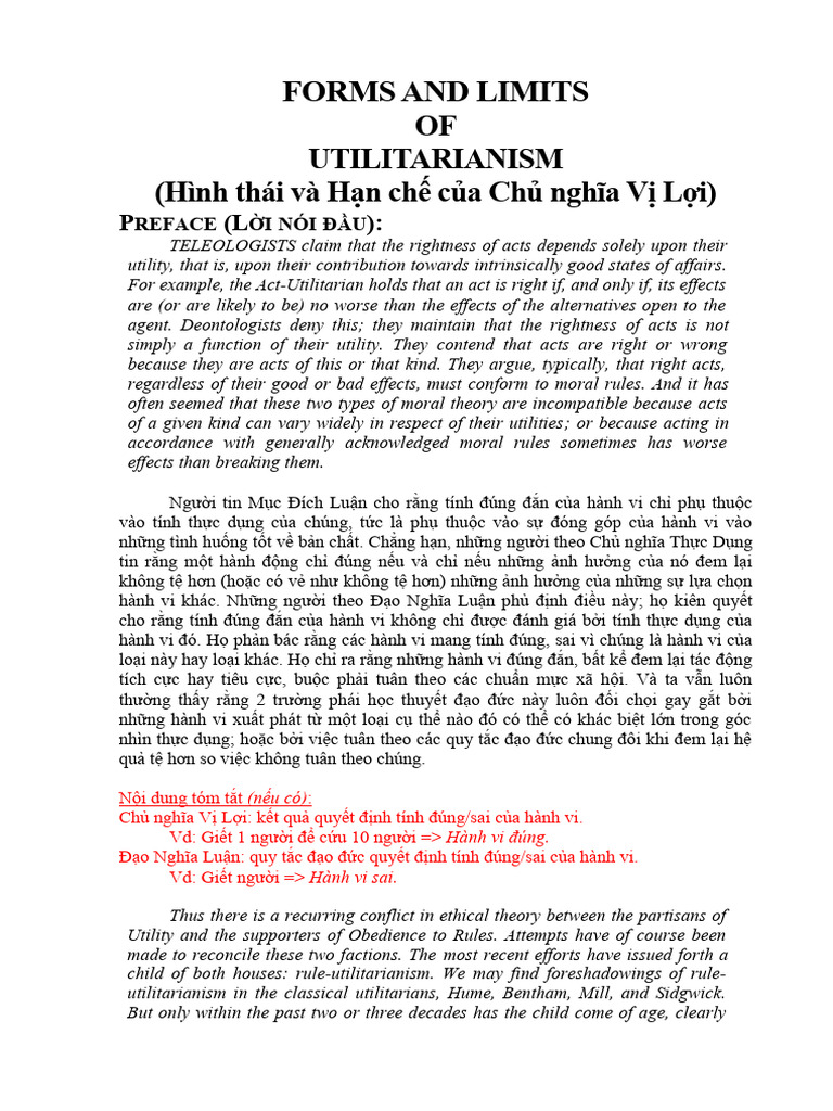 Forms and Limits of Utilitarianism | PDF