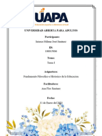 TAREA 1 Fundamento Filosófico e Histórico de La Educación