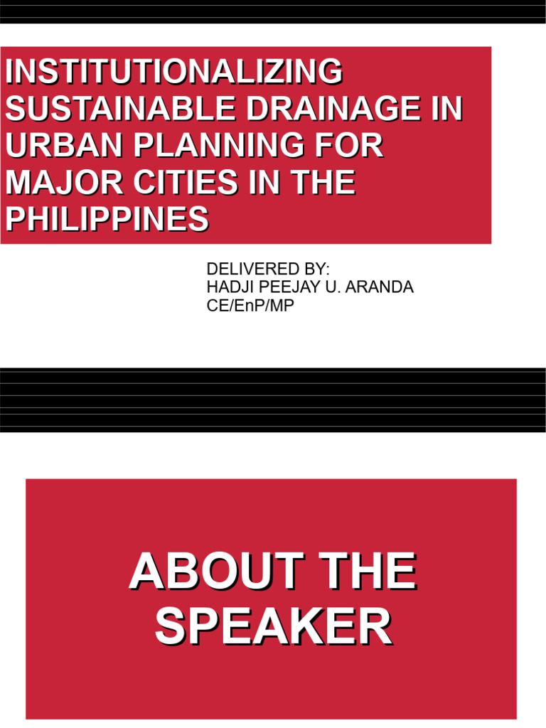 Presentation Institutionalizing Sustainable Drainage System Design in