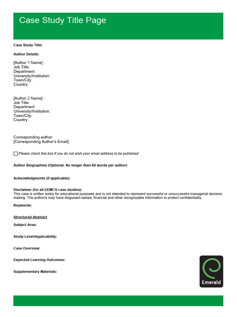 Case Study Title Page | PDF