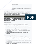 Variables, Datatypes and Typecasting