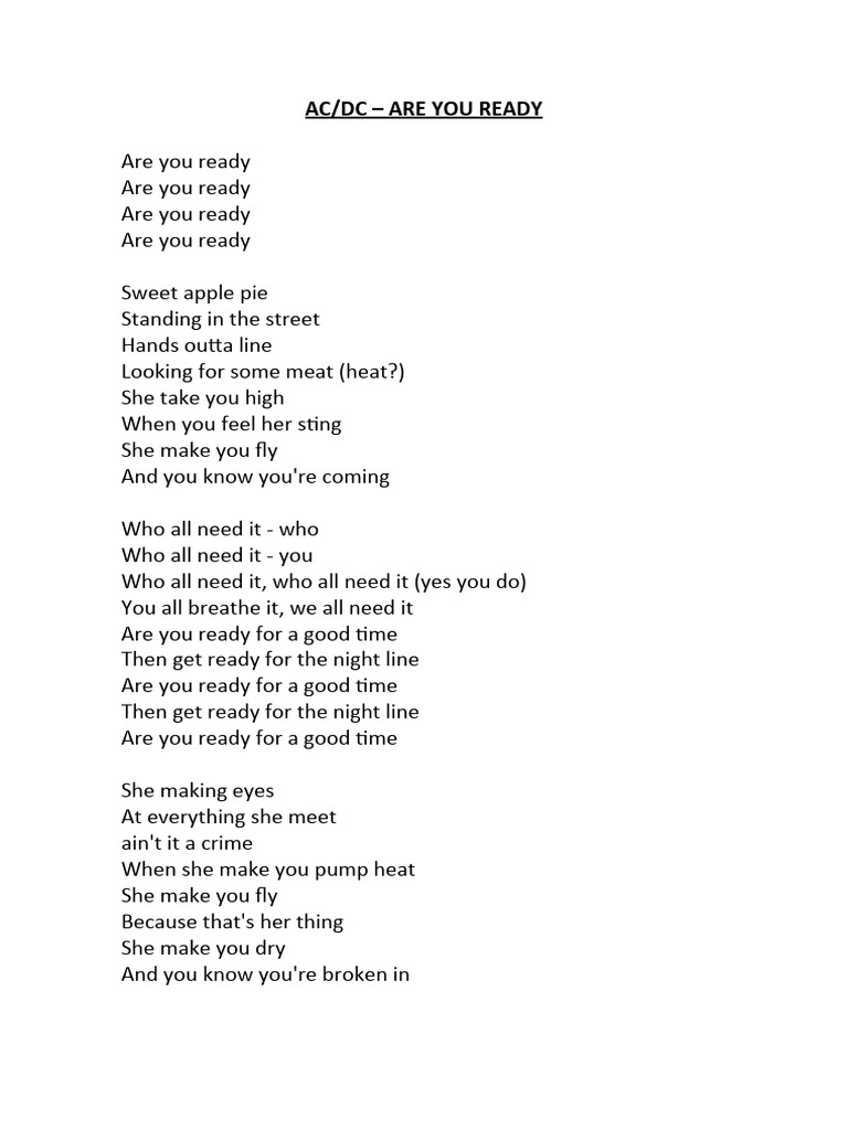 ACDC - Are You Ready | PDF