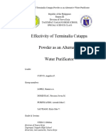 Effectivity of Terminalia Catappa (Talisay Leaves) Powder As An Alternative Water Purificator