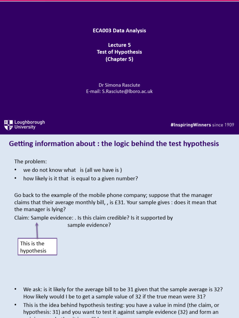 Hypothesis Testing Fundamentals Explained | PDF | Statistical ...
