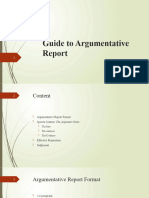 Guide To Argumentative Report