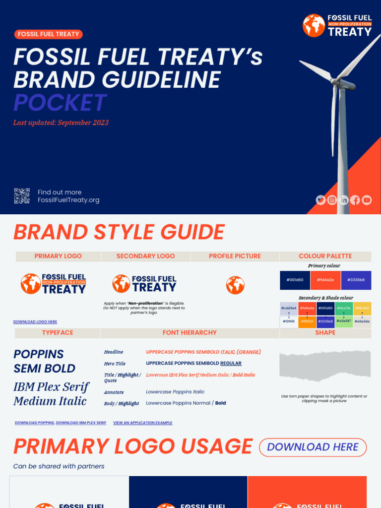 Fossil Fuel Treaty Brand Guidelines | PDF | Text | Graphic Design