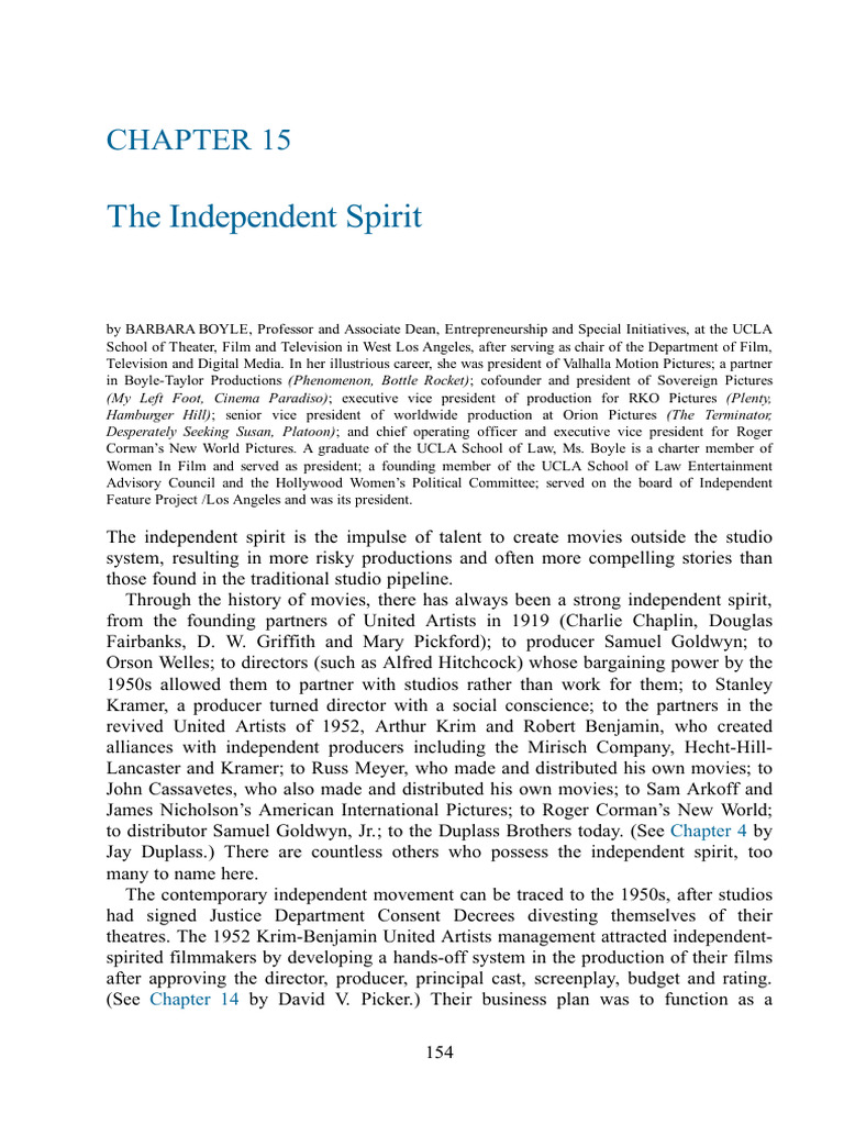 The Essence of Independent Filmmaking | PDF | Independent Film | Filmmaking