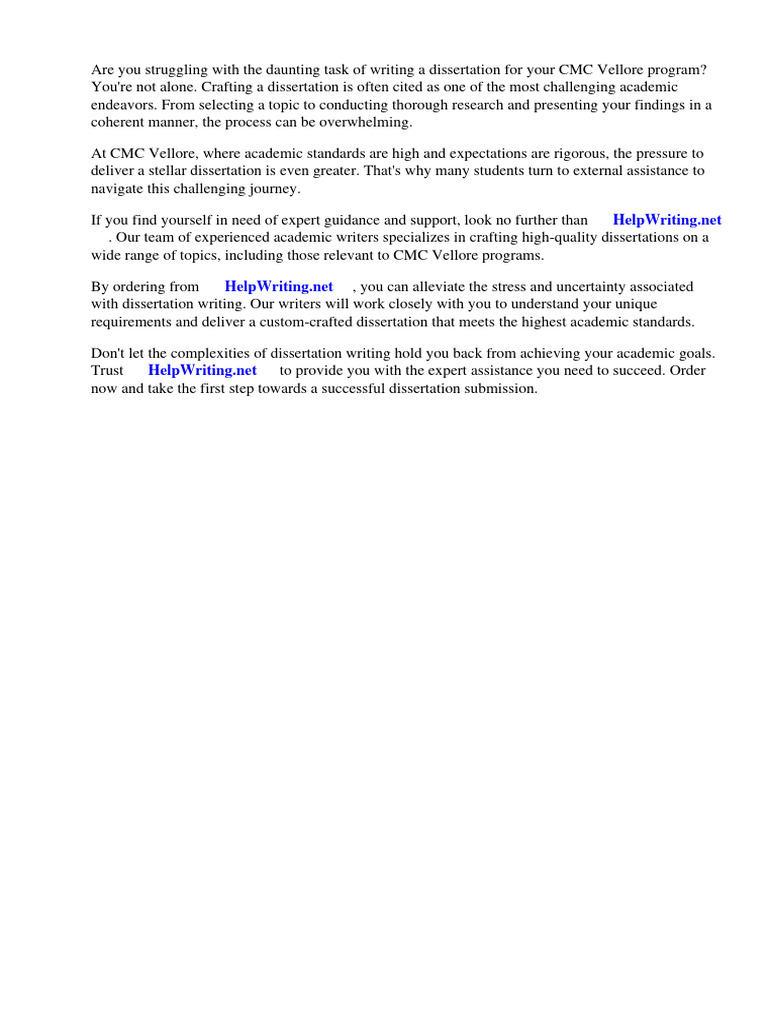 Cmc vellore dissertation topics pdf university and college