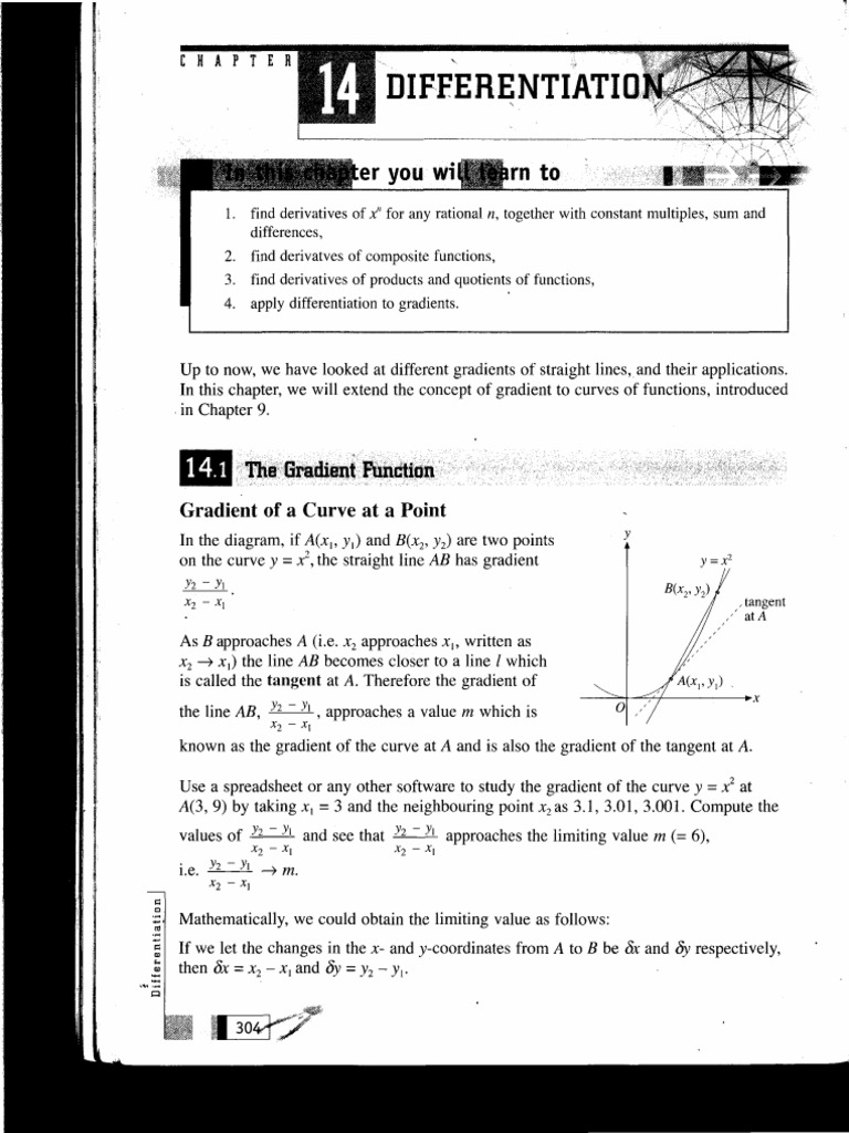 Maths Chapt 14 Differentiation | PDF