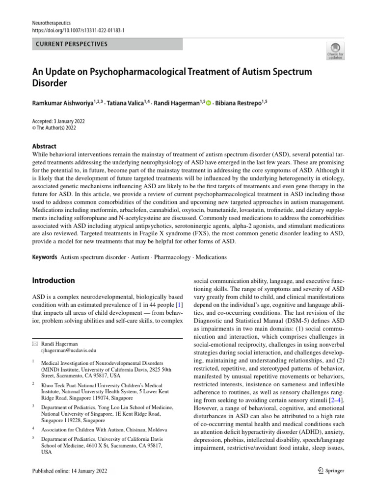 Autism Treatment: Latest Updates | PDF | Autism Spectrum | Attention ...