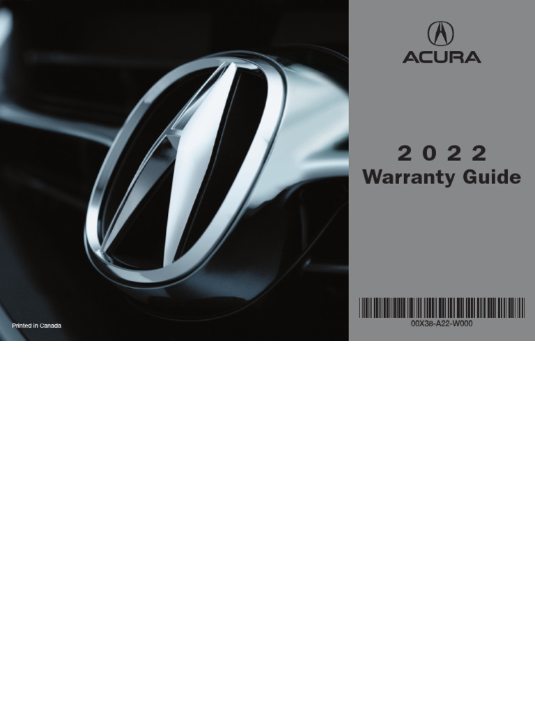 2022 Acura Warranty Guide 00X38A22W000Ewith Tires Download Free